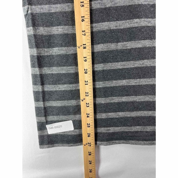 Merona Mens Henley Shirt Medium Gray Long Sleeve Striped Hiking Casual Pullover - Picture 8 of 8
